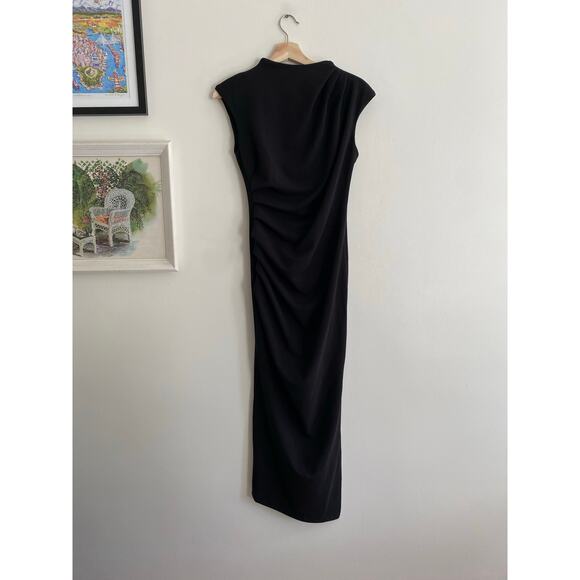 NIKKI LUND Dida Black Funnel Neck Cocktail Dress Size Medium - Picture 4 of 11
